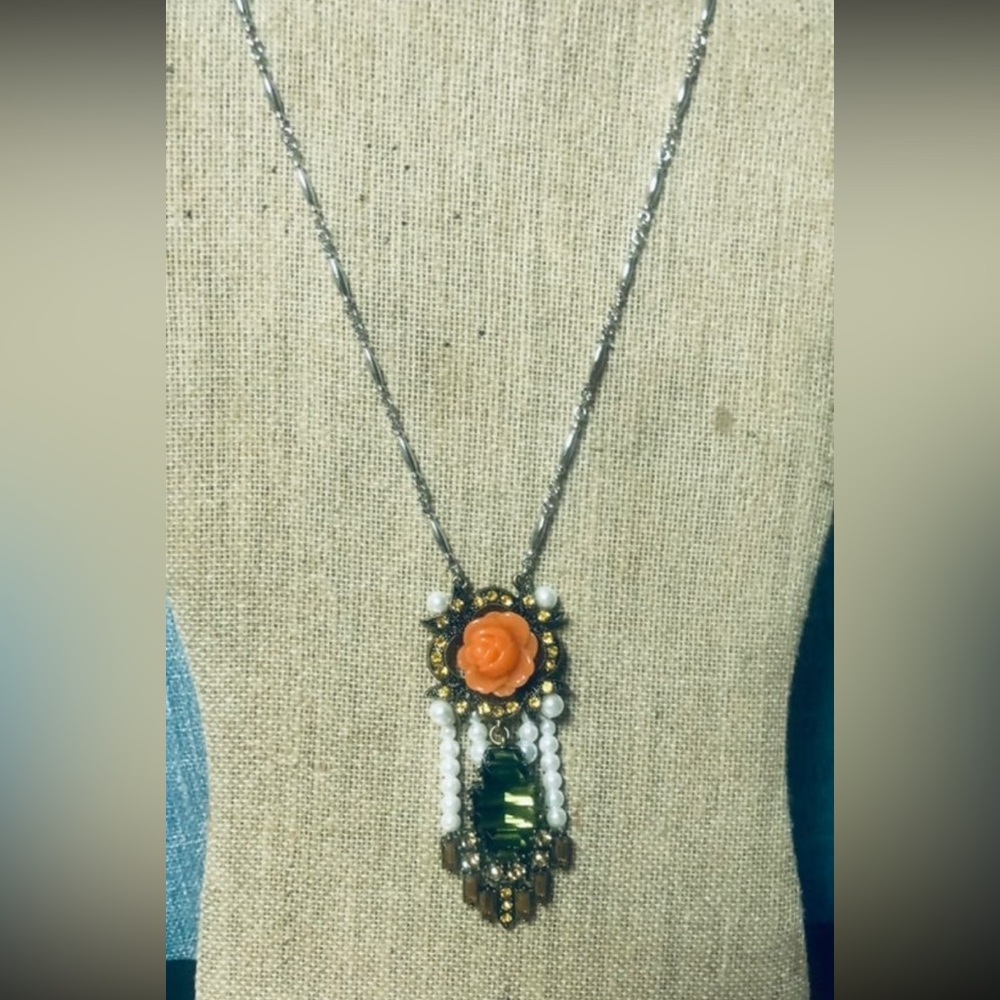 Pearl Rhinestone Statement Necklace